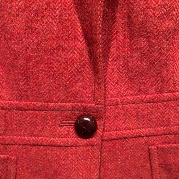 L.L.Bean Orange Herringbone Shetland Wool Tweed Blazer Jacket. 12 Petite - Picture 6 of 10